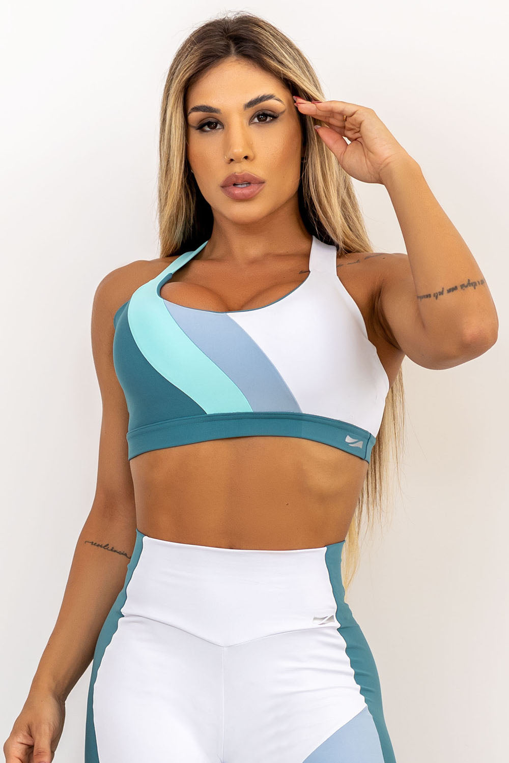 Aqua Flow One-Shoulder Sports Bra – Stylish High Support Activewear Top