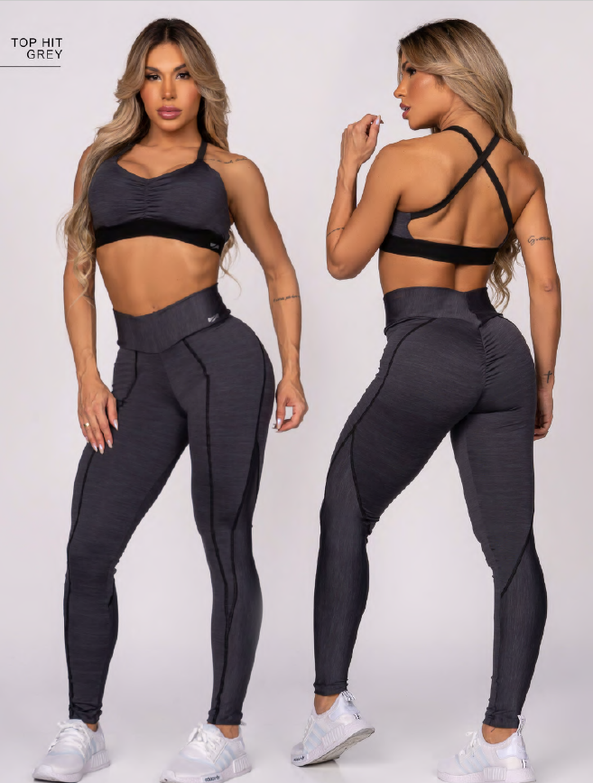 SculptFlex Charcoal Ruched Sports Bra – Seamless Grey Workout Top for Women