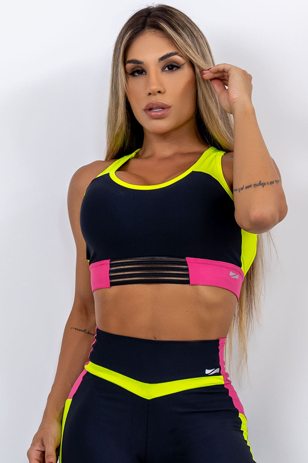 ZNG Neon Pulse Sports Bra – High-Impact Support in Style