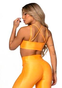 Solar Flare Keyhole Sports Bra – Vibrant Orange Active Top